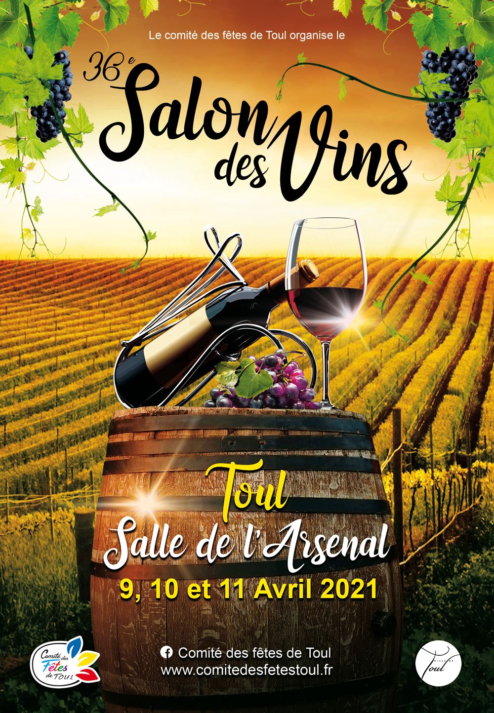 Salon des Vins 2021, les 9, 10 et 11 Avril 2021 en "ventes à emporter"